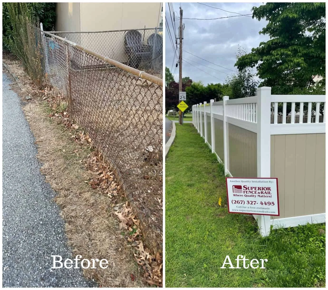fence replacement before and after